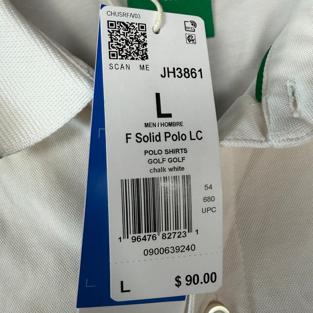 Adidas Men’s L Originals Twistknit Trefoil Golf Polo Shirt White Large JH3861 - Picture 4 of 4